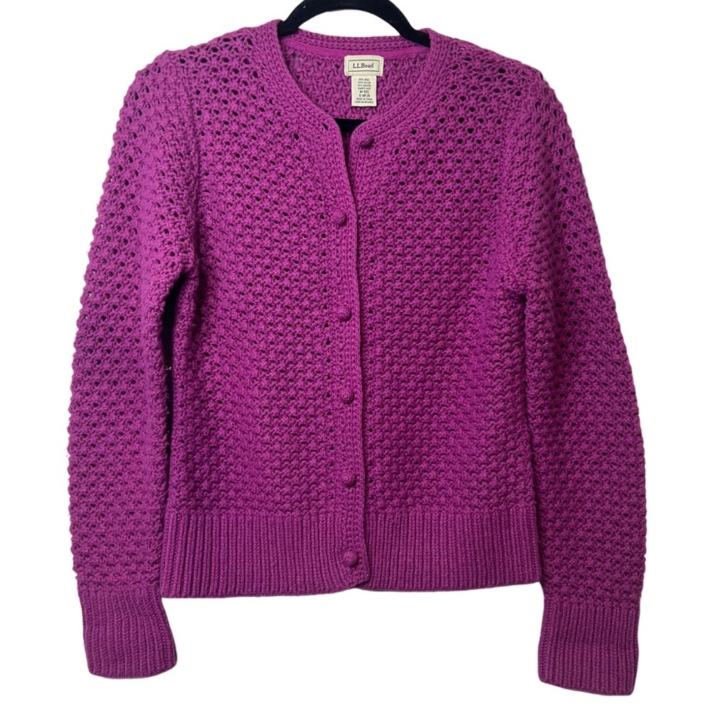 L.L. Bean Purple Women's Cardigan Sweater